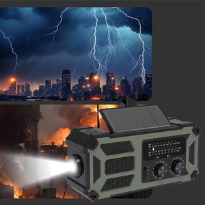 <span class=keywords><strong>Radio</strong></span> Portatile d'Emergenza per Esterni con Manovella Solare 10000mAh, Torcia e Power Bank per Telefono - Disponibilità Immediata - Product Image 2