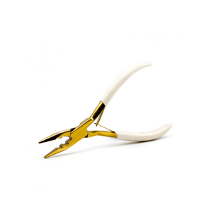 Kit d'outils professionnels pour extensions de cheveux en kératine, pinces micro-link en acier inoxydable 2 en 1 MIANBRO ZS-048 Gold 7 pouces - Product Image 1