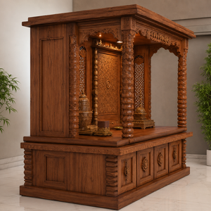 Meilleur Mandir de prière en bois de teck aux designs exquis, mobilier de maison sur mesure, taille et couleur personnalisables, style moderne durable, DST EXPORTS - Product Image 3