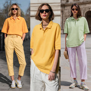 <b>Women's</b> Solid Breathable Eco-Friendly Oversized Drop Shoulder for <b>Shirts</b> Streetwear Summer - Product Image 2