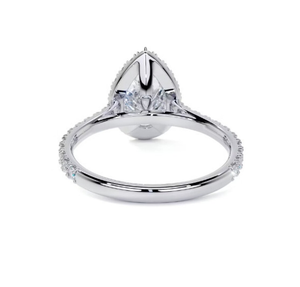 Bague de mariage et de fiançailles en or blanc rose jaune 10 carats avec cadeau de diamant de laboratoire taillé en poire pour elle - Product Image 6