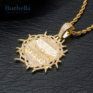 Colgante de la última cena de la corona de espinas helada chapada en oro de 18 quilates de plata esterlina 925 de alta calidad para hombres colgantes y dijes de moissanita - Product Image 5