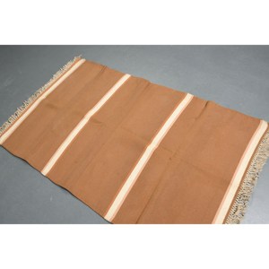 Turkish Rug, Accent 3.6x5.9 ft Vintage Rug, <b>Brown</b> Camouflage <b>Wool</b> Rug - Product Image 3