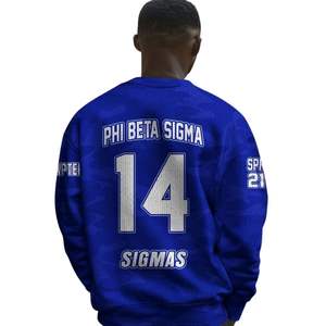 Winter Phi Beta Sigma 1914 Fraternity Acrylic Knit Breathable Blue White Chenille Greek Letters Sigma Beta Front Sweater Apparel - Product Image 6