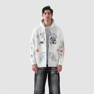 Sudadera de invierno con capucha y cremallera para hombre de algodón 100% de alta calidad con impresión digital hecha en Pakistán - Product Image 1