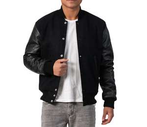 Vestes pour hommes OEM, tissu en velours côtelé de haute qualité, veste bomber en tissu de velours côtelé personnalisée, veste de baseball pour hommes - Product Image 5