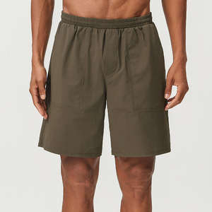 Pantalones Cortos Deportivos Casuales para Hombre, de Verano, Ecológicos, Antiarrugas, Transpirables, de Tela de Felpa, hasta la Rodilla, con Cierre de Cordón - Hawk - Product Image 1