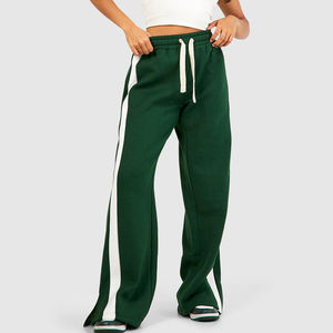 Pantalons de jogging pour femmes, surdimensionnés, respirants, écologiques, personnalisés, d'hiver, à devant plat, décontractés, 100% coton, service OEM - Product Image 3