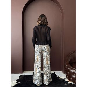 Pantalon large tendance TOPSHOW à imprimé léopard léger pour femme - Coupe décontractée élégante pour le quotidien et les soirées - Product Image 5