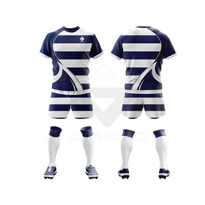 Uniformes de Rugby para Hombre al por Mayor, de Alta Calidad, Personalizables, Transpirables, 100% Poliéster, con Logotipo y Diseño Personalizados - Product Image 1