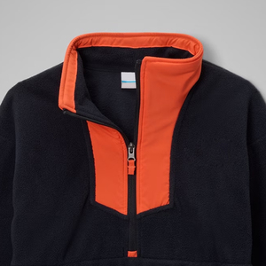 Sweat-shirt en polaire pour garçons avec poches zippées, col montant, design bicolore, logo personnalisé, vêtements décontractés, design tendance, manches longues - Product Image 2