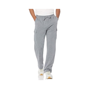 Pantalones de chándal rectos medios informales para hombre servicio OEM disponible con cordón Cargo Joggers plisados tela ligera de estambre transpirable - Product Image 1