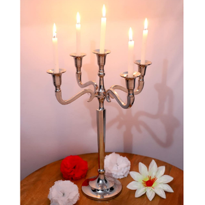 เชิงเทียนโลหะตกแต่งในร่มสีทองอุปกรณ์ให้แสงสว่างที่บ้านเชิงเทียนสำหรับบ้าน - Product Image 3