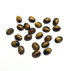 IGI certificado 5x7mm Ojo de tigre Natural piedra preciosa suelta grado AAA cabujón ovalado parte posterior plana Fabricación de joyas piedra calibrada Vivaaz - Product Image 1