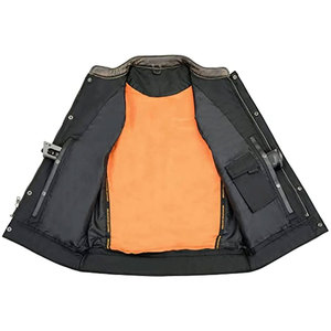 2024 Men's Factory Price Customizable New Fashion Breathable Leather <b>Vest</b> Casual Outer Wear for Winter - Product Image 3