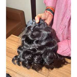 Top vente 8 pouces sud indien brut Remy cheveux Bundle Double trame cuticule aligné étiré vague naturelle non traitée directe - Product Image 5