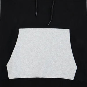 เสื้อฮู้ดผู้ชายผ้าฝ้ายสีขาวดำแขนยาวพิมพ์ลายสกรีน - Product Image 5