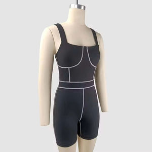 Ensemble de yoga 2 pièces respirant léger de haute qualité pour femmes approvisionnement OEM sans couture Spandex Polyester solide grande taille taille élastique - Product Image 5