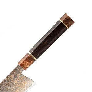 Couteau de chef en acier Damas sur mesure, fabrication artisanale, OEM, avec manche en bois Pakka renforcé - Outil de découpe multifonctionnel pour la cuisine - Product Image 6