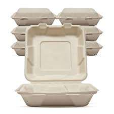 100% biodégradable écologique compostable jetable canne à sucre bagasse 3 compartiments contenants alimentaires boîte à lunch mariages - Product Image 3