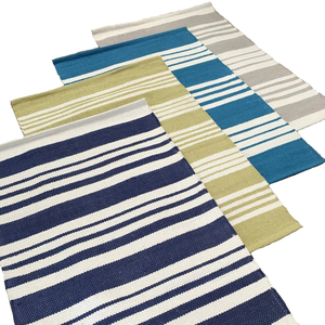 Alfombras decorativas americanas modernas de tejido plano de algodón a rayas para uso en interiores y exteriores Alfombras y juegos económicos con gran valor - Product Image 1