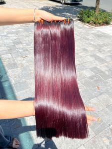 Pelucas de Cabello Humano con Encaje HD Color Borgoña Baratas al por Mayor para Mujeres Negras, Pelucas con Frente de Encaje 360, Pelucas de Cabello Virgen Vietnamita - Product Image 5