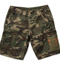 Pantalones Cortos Cargo de Lona 100% Algodón para Hombre, Estilo Vintage, Camuflaje, Resistentes, Diseño Y2K con Parche Trasero