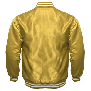 Cómoda chaqueta de satén a prueba de viento con tamaño y logotipo de color personalizados Nueva llegada Chaqueta universitaria de satén transpirable para hombres - Product Image 3