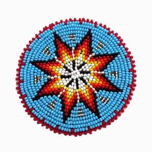 Embroidered seed beads coasters with customizable colour pattern Handcrafted Avon Quality beaded coasters for <b>cup</b> and mugs - Product Image 4