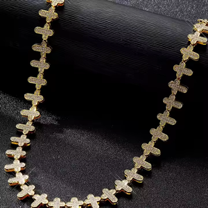 16mm 925 <b>Silver</b> Moissanite Diamond Cuban <b>Cross</b> Chain Premium Hip Hop Necklace with Classic Bold Link Design Gift For <b>Men</b> & Women - Product Image 3