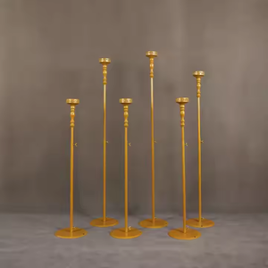 Bougeoirs votifs en métal doré rétro de grande taille réglables décoration de mariage chemin de promenade route menant - Product Image 1