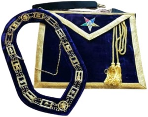 Tablier maçonnique personnalisé en gros Ordre de l'étoile de l'Est OES Fashion avec collier en chaîne - Product Image 5