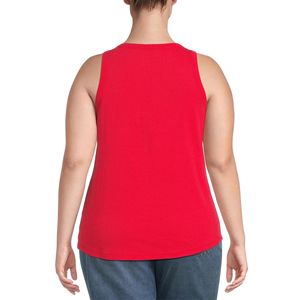 Casual <b>Women's</b> Plus Sizes <b>Black</b> Ribbed Cotton/Polyester Eco-Friendly Quick Dry Breathable Sleeveless Gym <b>Tank</b> <b>Top</b> O-Neck <b>for</b> - Product Image 6
