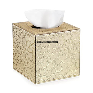 Boîte à mouchoirs de table en métal de forme carrée et porte-mouchoir en couleur peint à la main - Product Image 1