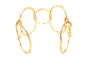 Pulseras Ajustables de Alambre Ovalado Martillado, Estilo Boho Atemporal, Chapadas en Oro de 18k, Joyería para Niñas y Mujeres, Venta al por Mayor - Product Image 4