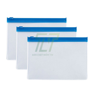 Sac en plastique PE transparent à fermeture éclair avec logo personnalisé pour le stockage durable des vêtements de la maison - Product Image 1