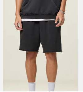 Oem Wholesale High Quality 350gsm 100% Cotton Custom logo Plain <b>Baggy</b> Vintage <b>Men's</b> Gym Activewear Distressed Acid Wash <b>Shorts</b> - Product Image 2
