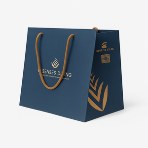 Bolsas de papel reutilizables ecológicas de lujo personalizadas, asa para tienda de regalos de empresa, embalaje, cafetería, librería - Product Image 1