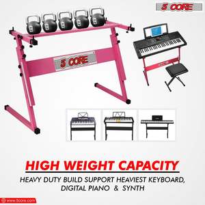 5 Core Keyboard Stand Piano <b>Bench</b> Combo Adjustable Key Board Stands 2" Padded Musician Chair Set - Product Image 6
