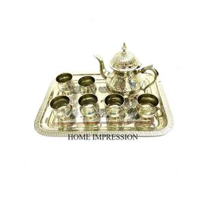 Vintage Unique Designer High Standard Quality Brass Made <b>Tea</b> <b>Pot</b> <b>Set</b> and Kettles With Round Shape Tray From Indian Manufacturer - Product Image 5