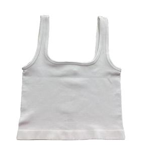 Camiseta sin mangas recortada con cuello en V para mujer, diseño acanalado suave y cómodo, moda informal para verano - Product Image 3