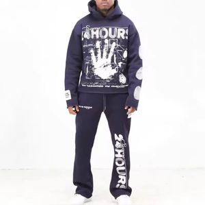 Chándales de tela transpirable para hombre, conjunto de chándal con pantalones apilados hechos a medida, fabricante de ropa OEM - Product Image 6