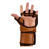 Gants de MMA Geoffrey SHOOTER rétro vintage 100% cuir de vache, durables, écologiques, couleur beige, pour adultes, usage intensif, sac de frappe lourd, salle de sport