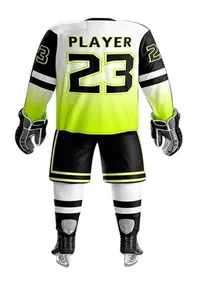 Venta superior personalizado Transferencia de Calor impreso conjunto de Jersey de hockey sobre hielo OEM al por mayor en blanco uniformes de hockey sobre hielo Spandex/algodón de secado rápido - Product Image 3