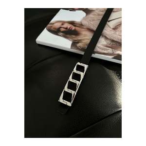 Ceinture fine à boucle pour femme, ceinture de pantalon, ceinture de veste, ceinture de robe, ceinture de chemise - NOIR-ARGENT - Product Image 2