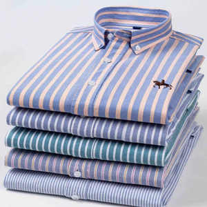 Camisas de Hombre Teñidas con Hilo, Camisas Casuales de Algodón Cómodas de Manga Larga, Proveedor Directo de Fábrica OEM ODM, Venta al por Mayor a Granel - Product Image 1