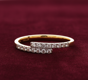 Anillo de Compromiso de Oro Personalizado con Diamantes Genuinos, Nuevo Diseño y Doble Línea - Product Image 5