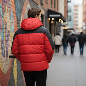 Veste matelassée pour homme en polyester 100% à coupe décontractée, à deux tons, fabrication sur mesure, légère, décontractée, devant en toile, vente chaude OEM/ODM - Product Image 3