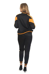 Survêtement décontracté pour femmes, tailles XL et plus, en molleton 100% coton écologique, respirant, coupe-vent, avec fermeture éclair sur le devant, style automne - Product Image 3