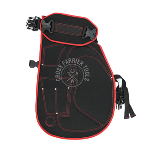 Tablier en cuir robuste pour maréchal forestier avec rangement pour outils de coupe, porte-clous magnétique, jambes rembourrées, ajustement réglable, boucle - Product Image 6